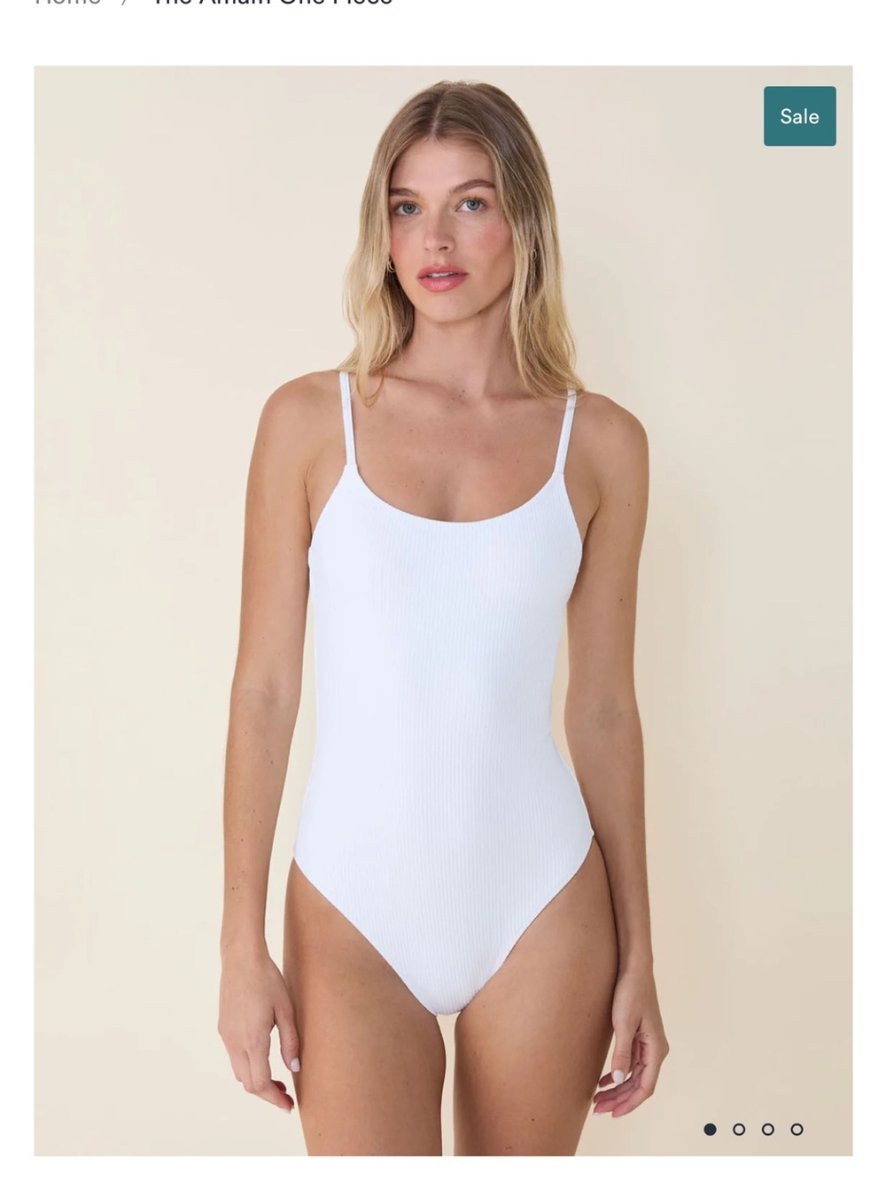 Minimal Ribbed One-Piece Swimsuit - White